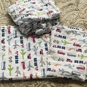 Pottery Barn Kids Transportation Themed Bedding Sheets - Full size Multicolor